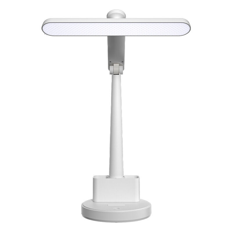 foto del prodotto tonchean lampada da scrivania con protezione per gli occhi bianca, lampada da lettura a led, lampada da scrivania dimmerabile con porta di ricarica