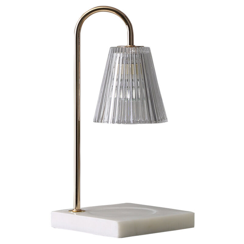 foto del prodotto tonchean lampada scaldacandele in vetro trasparente con timer e 2 lampadine lampada scaldacandele base in legno lampada a candela dimmerabile per