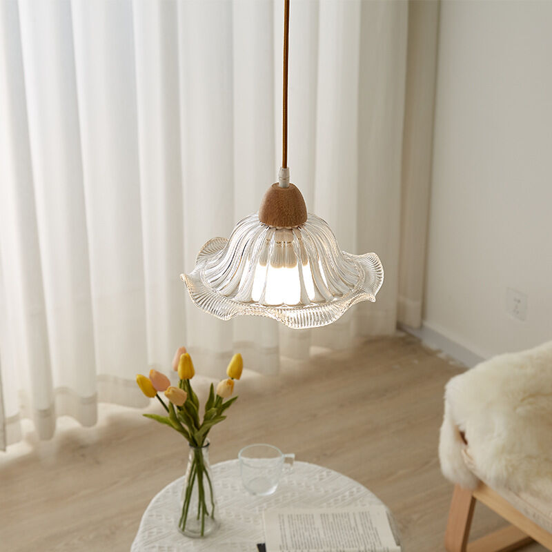 foto del prodotto tonchean lampadari, moderna lampada a sospensione in ottone spazzolato con vetro trasparente, lampade a sospensione in metallo per camera da letto,