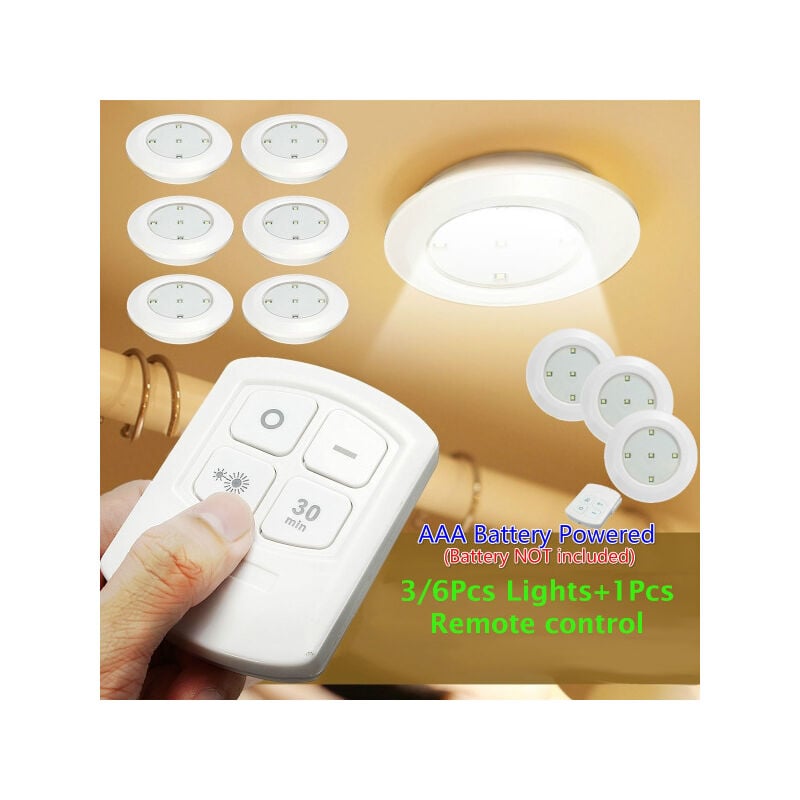 foto del prodotto tonchean luce led sottopensile con telecomando a batteria aaa, 3 luci con 1 controller