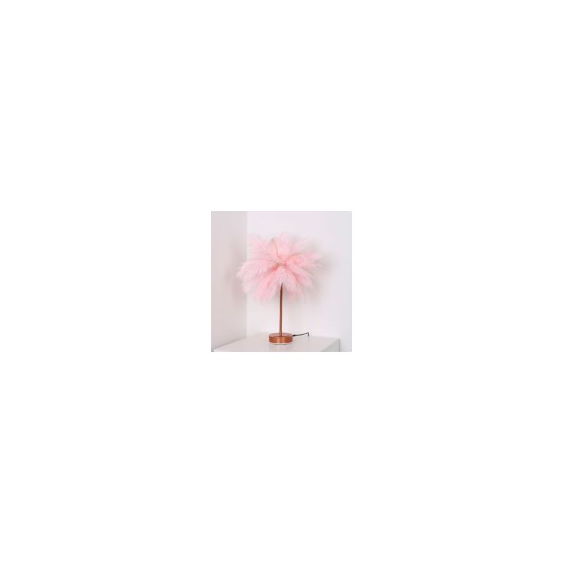 foto del prodotto tonchean luce notturna a led, a forma di dente di leone, filo di rame, romantica piuma rosa
