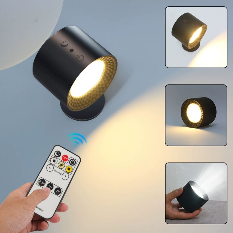 foto del prodotto tonchean luce notturna, lampada da parete a led bifacciale con telecomando, controllo touch, 3 temperature, usb, ricaricabile, vasi da parete,