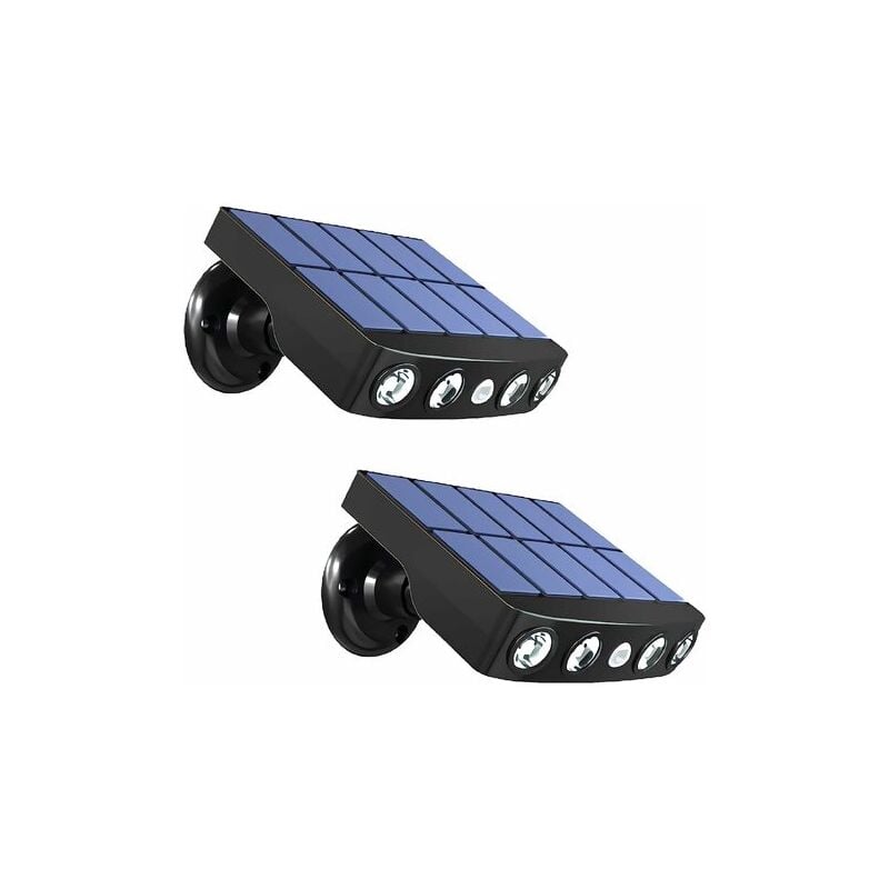 foto del prodotto tonchean luce solare esterna, illuminazione solare, sensore di movimento, impermeabile, luce solare esterna, 2 pezzi, nero