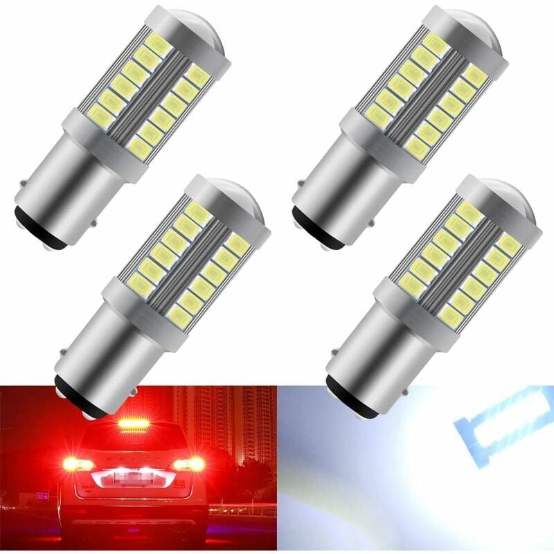 foto del prodotto tonchean luci e catarifrangenti per rimorchi, lampadine led bianche 1157 33smd, luce di retromarcia super luminosa, luce freno di stazionamento,