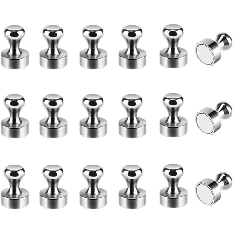 foto del prodotto tonchean magnete per mobili, 18 pezzi coni per lavagna bianca portatili, piccole puntine magnetiche per frigorifero argento 