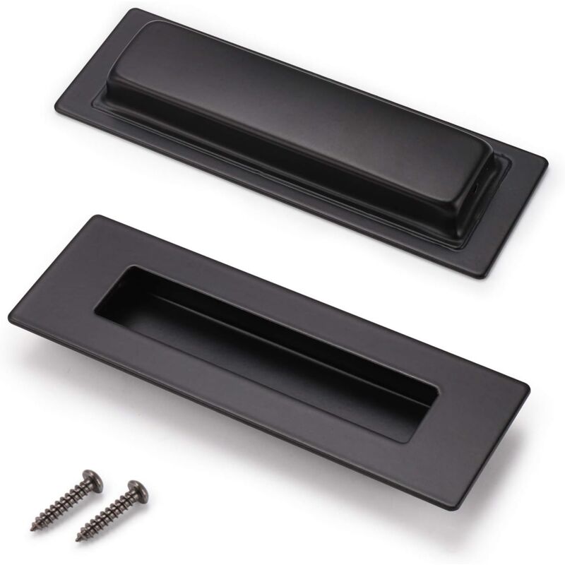 foto del prodotto tonchean maniglia per mobili, set di 2 maniglie per porte scorrevoli rettangolari in acciaio inossidabile nero