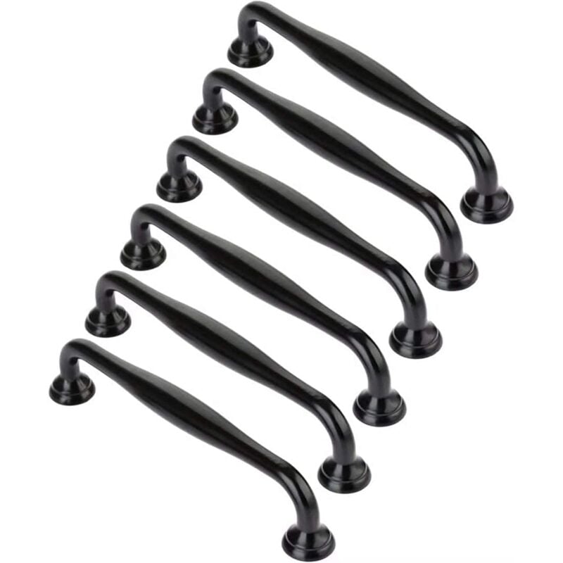 foto del prodotto tonchean maniglie per mobili nere, maniglie per ante minimaliste in lega ziny durevoli per cassetti di mobili da cucina distanza foro nero 96 mm 