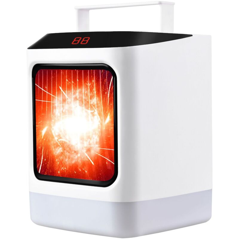 foto del prodotto tonchean mini riscaldatore elettrico, ventilatore da tavolo portatile, riscaldamento, casa, ufficio, riduzione del rumore, spina ue