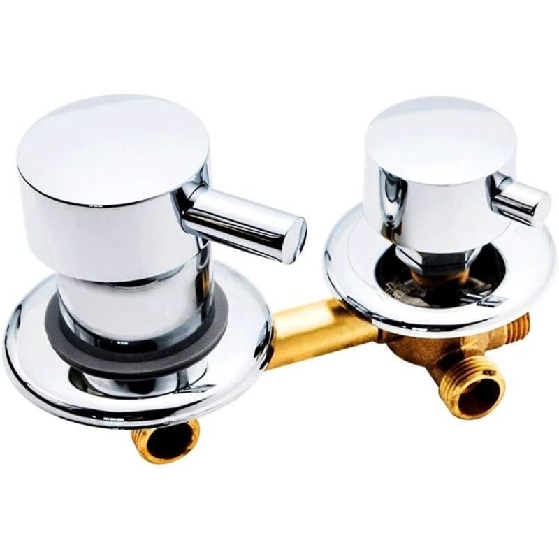 foto del prodotto tonchean miscelatore doccia a 3 vie in ottone da 10 cm, miscelatore per acqua calda e fredda, deviatore g1 2 , controllo dell interruttore, per