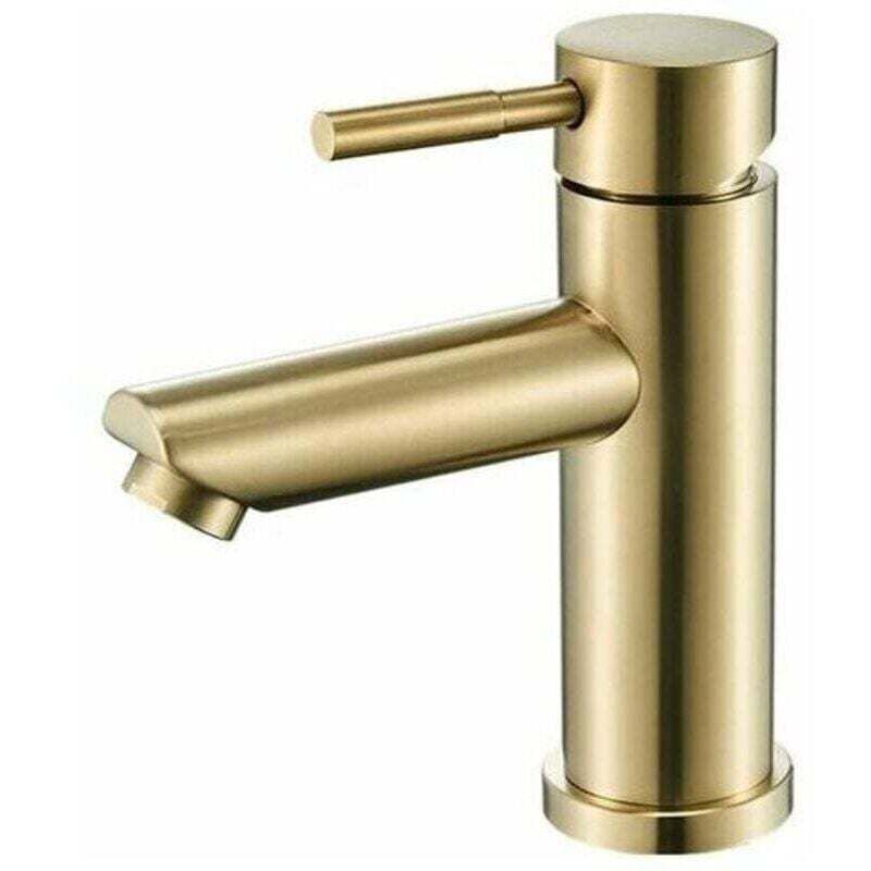 foto del prodotto tonchean miscelatore monocomando per lavello in acciaio inox rubinetto per bagno moderno, anti impronta, risparmio idrico, oro