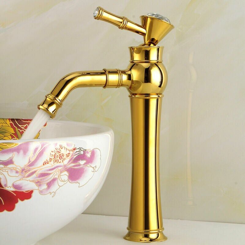foto del prodotto tonchean miscelatore per lavabo, rubinetto per lavabo da bagno, rubinetto per bagno di lusso, rubinetto per lavabo in cristallo cromato oro, alto 