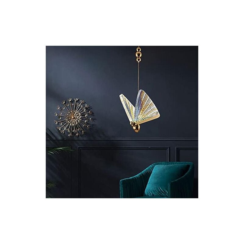 foto del prodotto tonchean moderna lampada a sospensione a 1 luce in acrilico, lampadario decorativo a forma di farfalla per camera da letto, cucina, scala, lampada
