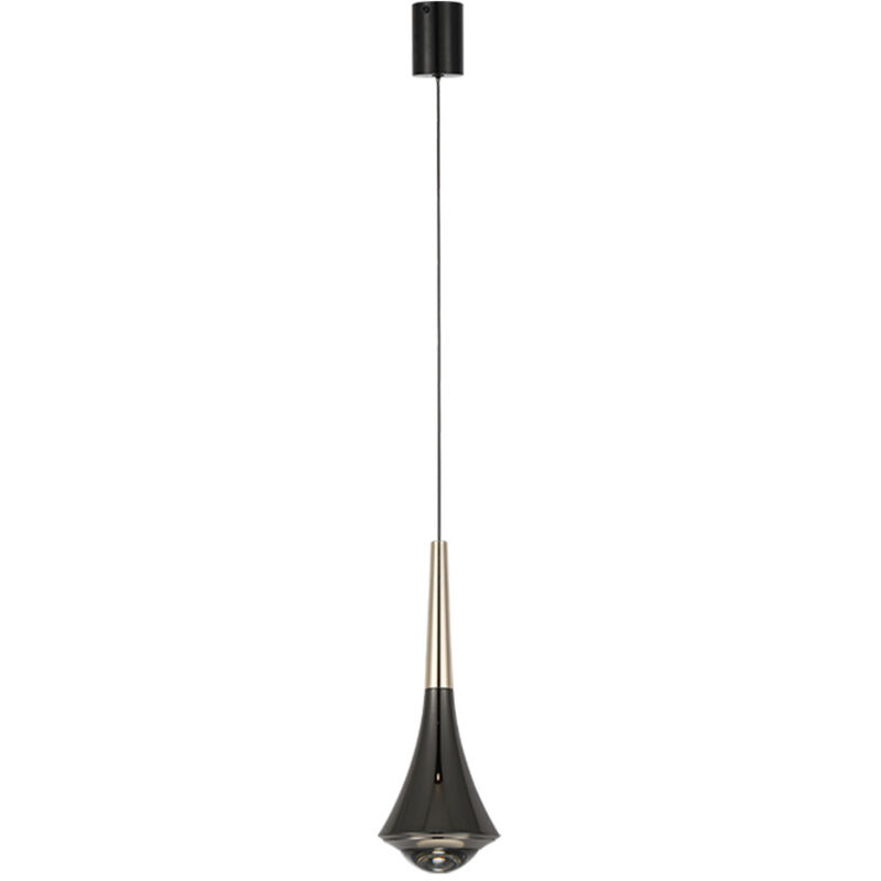 foto del prodotto tonchean moderna lampada a sospensione a led da 7 w, faretto di sollevamento retrattile, nero perla, altezza regolabile, lampada a sospensione