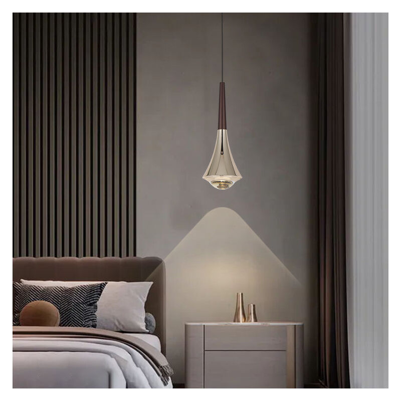 foto del prodotto tonchean moderna lampada a sospensione dorata con sollevamento retrattile e faretto led da 7 w, faretto d accento regolabile in altezza, 3000 k,
