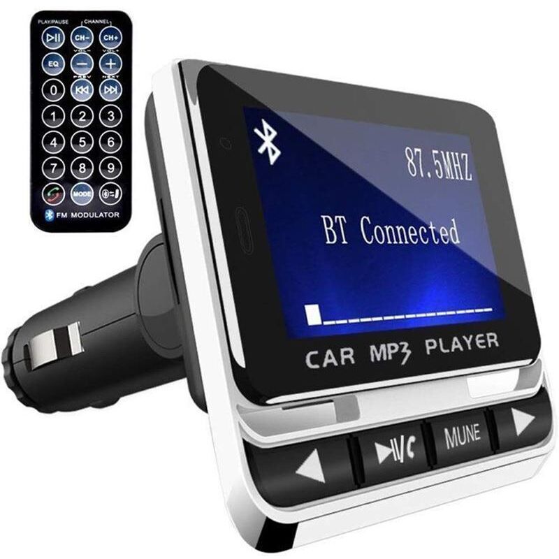 foto del prodotto tonchean modulatore fm per auto, bluetooth 5.0, schermo da 1,4 , telecomando, porta jack, usb, micro sd, compatibile con android e ios, nero