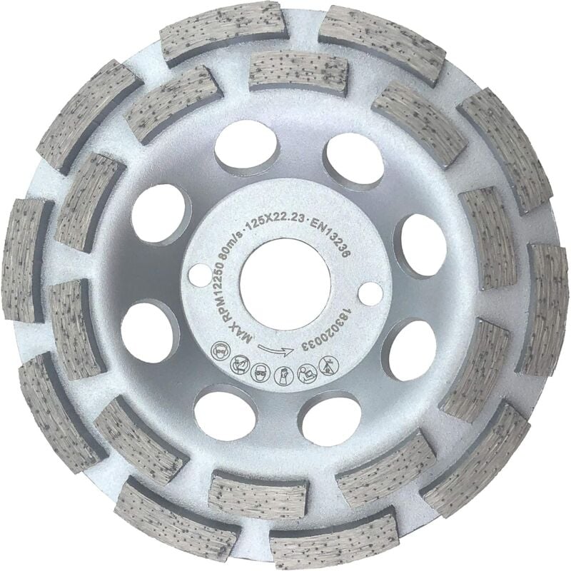 foto del prodotto tonchean mola abrasiva diamantata premium da 125 mm, disco abrasivo universale a doppia fila per calcestruzzo, 125 mm x 22,2 mm