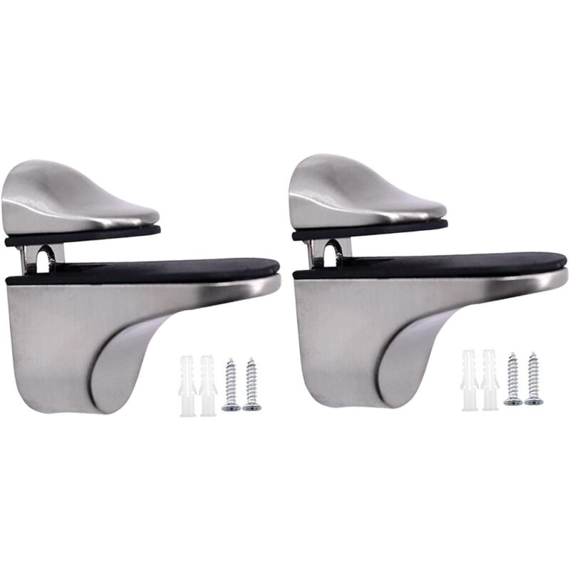 foto del prodotto tonchean morsetto di supporto per mensole in vetro, staffe in vetro per legno da 3 21 mm, supporto per clip da bagno per mensole da camera da