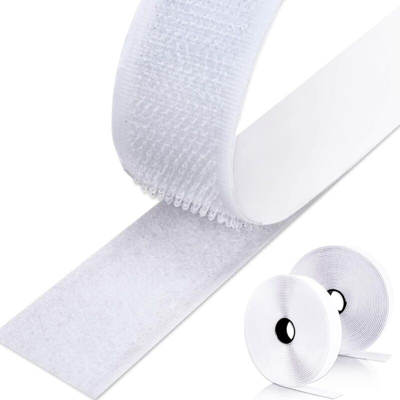 foto del prodotto tonchean nastro biadesivo antigraffio, 5 m x 2 cm, resistente, per fai da te, cucito, tappeti e tessuti, bianco