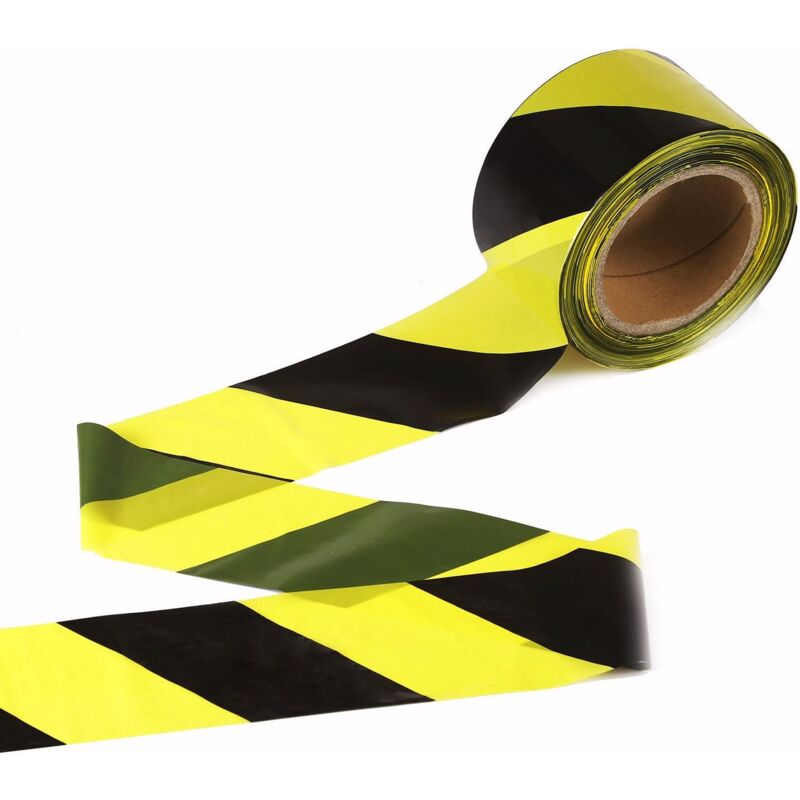 foto del prodotto tonchean nastro di avvertimento 45 mm x 30 m per rotolo per la marcatura del pavimento sicurezza strisce nere gialle