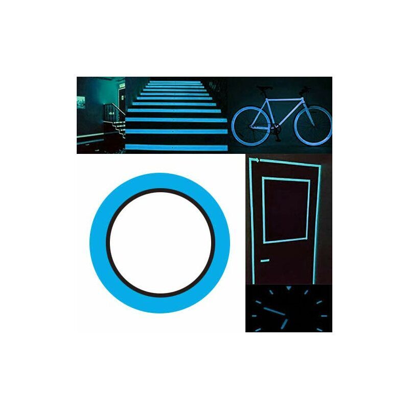 foto del prodotto tonchean nastro fluorescente, rimovibile, luminoso, fosforescente, 10m x 1cm, impermeabile, fosforescente, per scale di scena