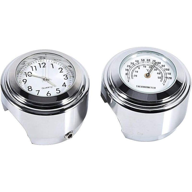 foto del prodotto tonchean orologio da manubrio per moto, orologio digitale da 7 8 impermeabile con termometro per temperatura, bianco
