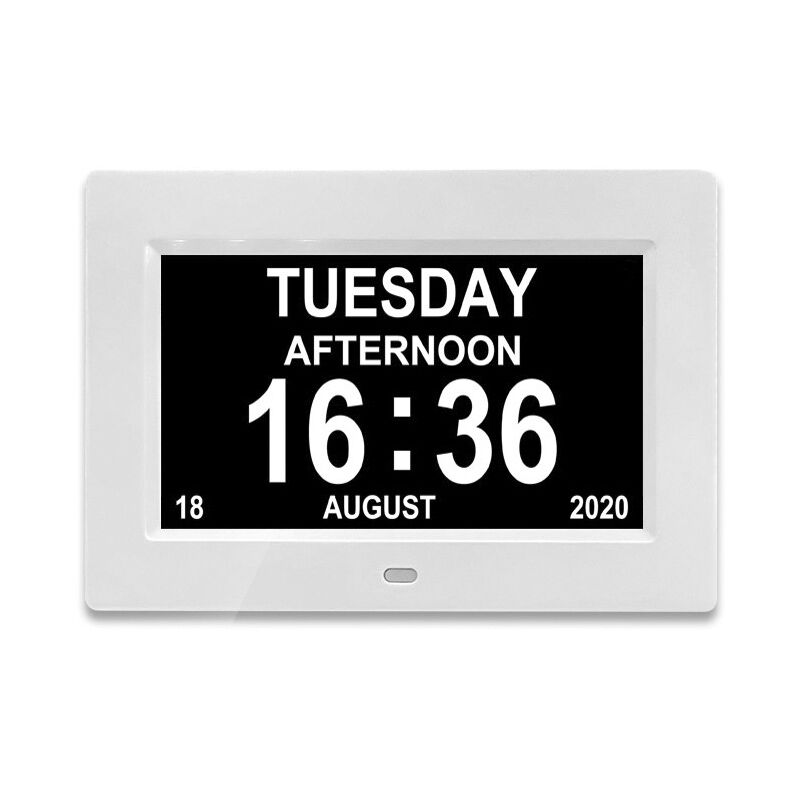 foto del prodotto tonchean orologio digitale lcd da 7 pollici con calendario, data, giorno e ora, orologio non abbreviato, oscuramento automatico, 8 lingue, display