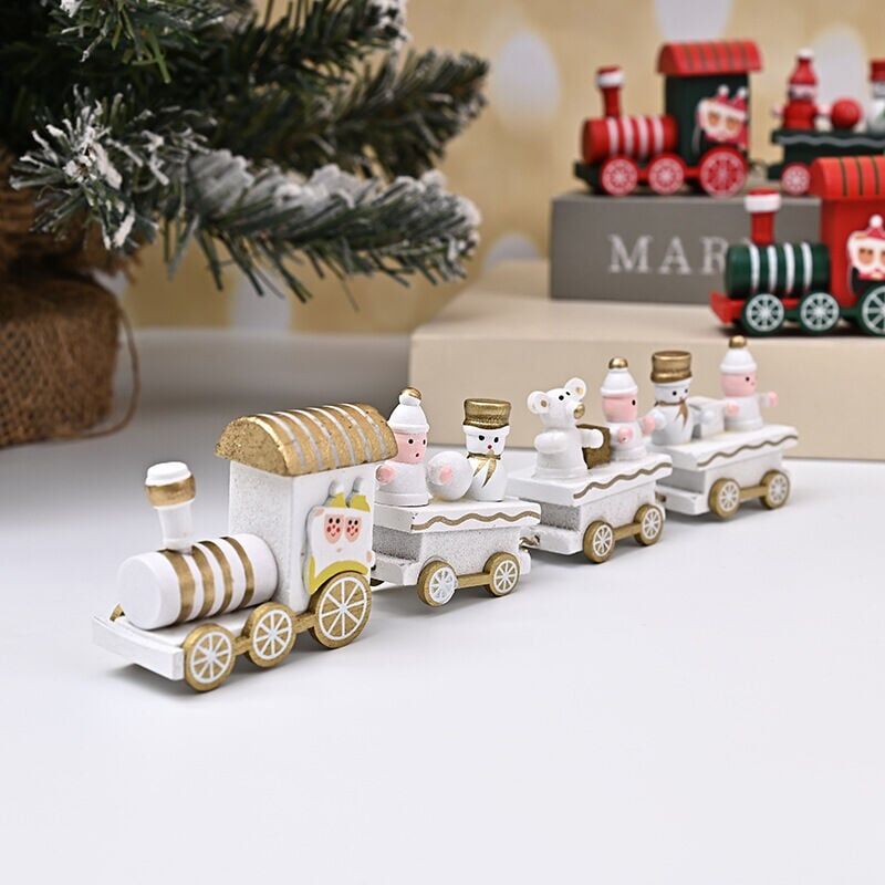foto del prodotto tonchean pezzi mini treno a forma di decorazioni natalizie in legno con colori vivaci, regalo per amici, giocattoli per bambini, decorazioni per