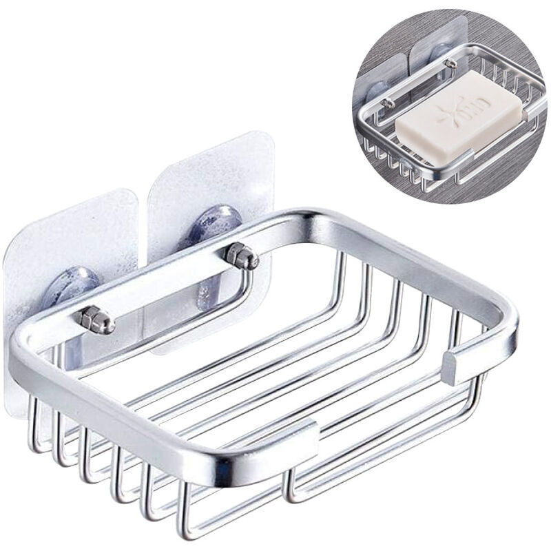 foto del prodotto tonchean portasapone, portasapone per doccia, portasapone da parete in acciaio inox per bagno e cucina, adesivo forte, non necessita di foratura