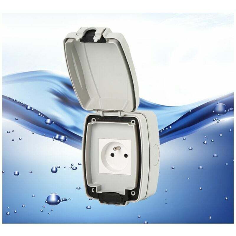 foto del prodotto tonchean presa elettrica esterna impermeabile ip66, presa a muro antipolvere, prese elettriche da parete da giardino per uso interno ed esterno