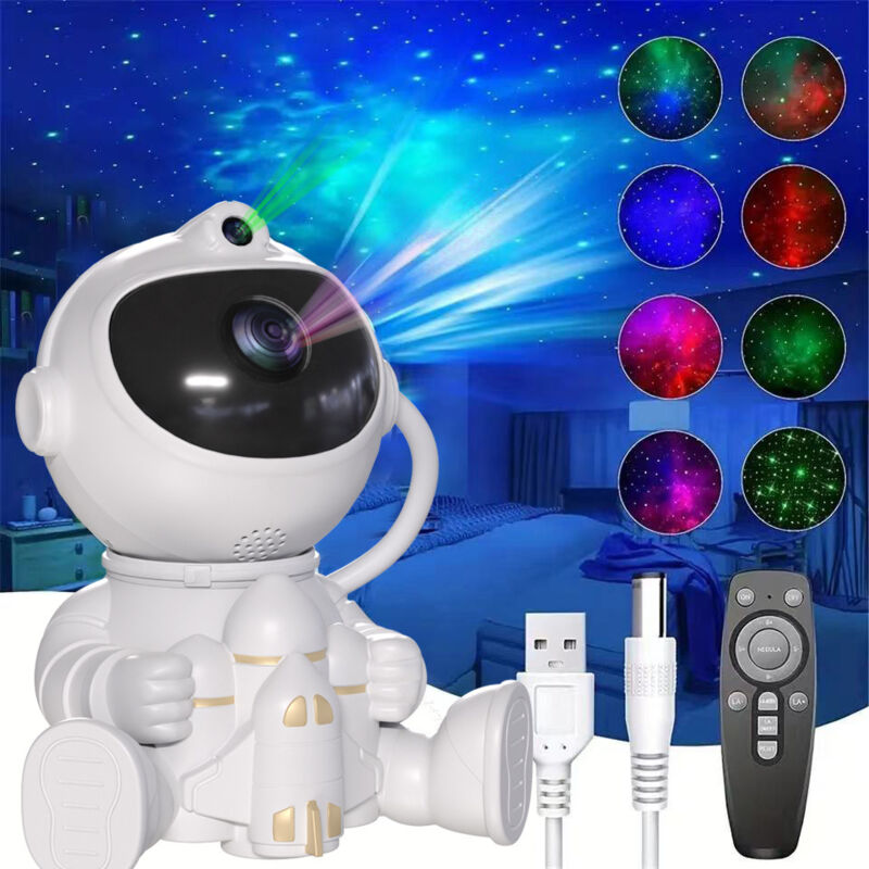 foto del prodotto tonchean proiettore di galassie astronauta con telecomando, proiettore di stelle a led, proiettore di luce notturna rotante a 360 , adatto per la