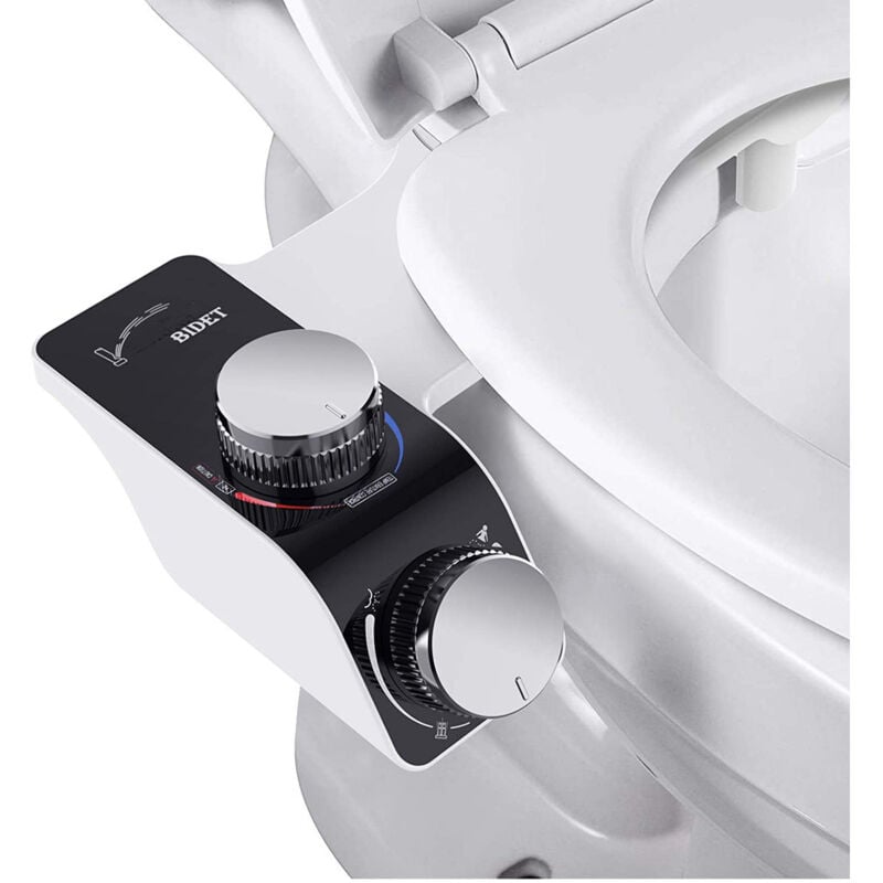 foto del prodotto tonchean pulitore elettrico per bidet, sciacquone intelligente per sedile wc, doppio ugello con ugello per bidet ad acqua autopulente per attacco wc