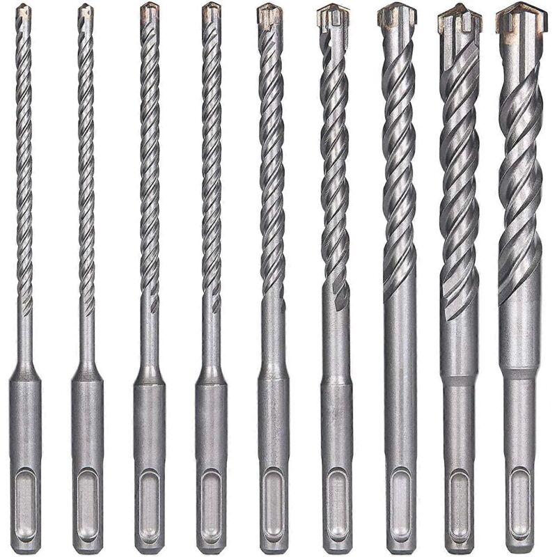 foto del prodotto tonchean punte per calcestruzzo, 9 pezzi 5 mm 16 x 160 mm , punte per trapano elettrico sds plus per trapano a percussione, punte per trapano a