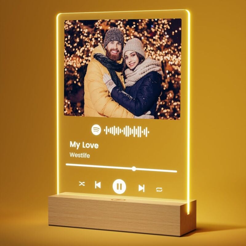 foto del prodotto tonchean regalo di san valentino per donne e uomini, targa personalizzata spotify, regalo di san valentino per coppie, lampada personalizzata con