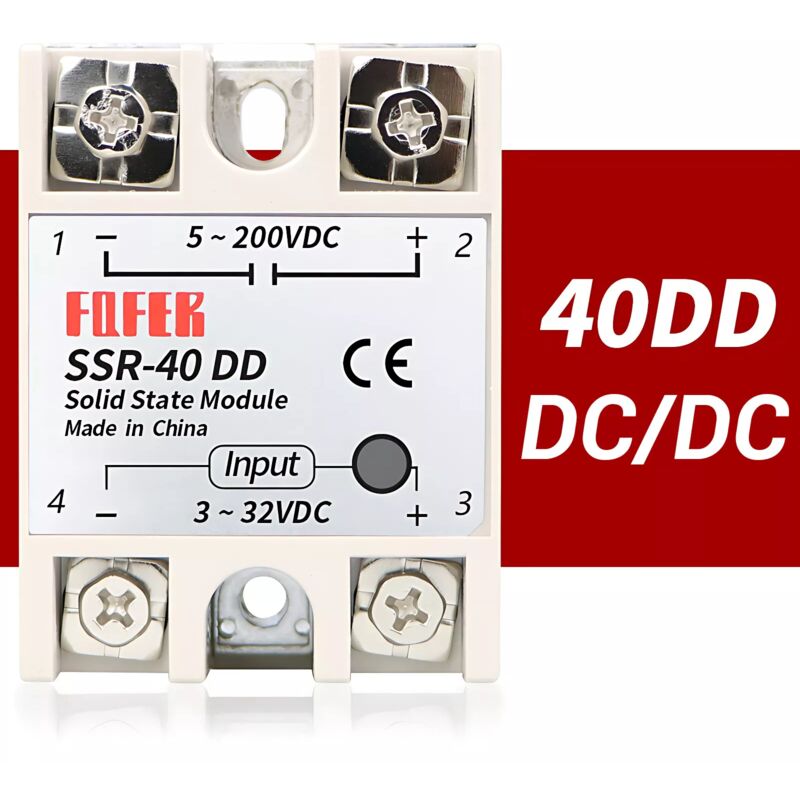 foto del prodotto tonchean rel a stato solido, modulo rel a stato solido ssr 40 dd 40a 5 220vdc, rel a stato solido monofase per automazione di processi