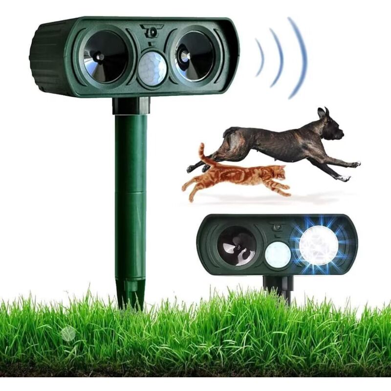 foto del prodotto tonchean repellente per gatti da esterno, repellente per gatti ad ultrasuoni con ricarica usb e alimentazione solare, prevenzione di cani, topi e