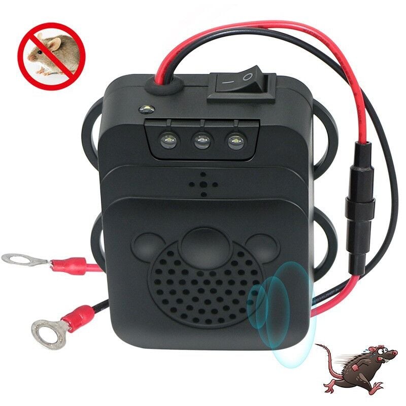 foto del prodotto tonchean repellente per parassiti ad ultrasuoni per auto con luce stroboscopica a led, garage per auto, roditori