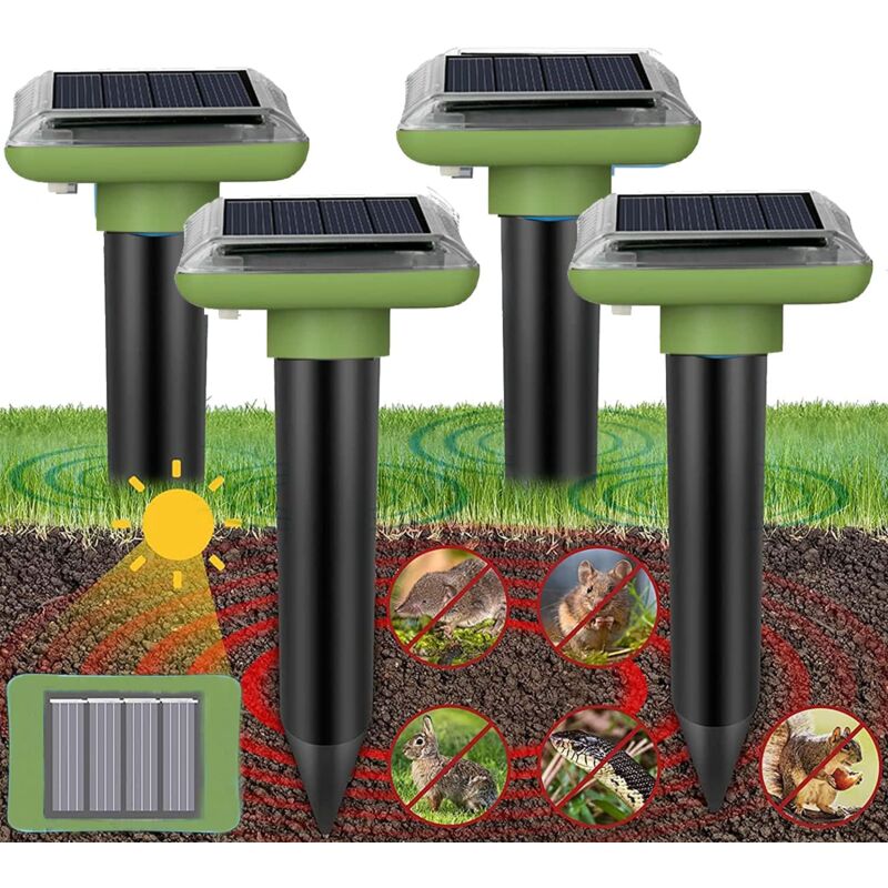 foto del prodotto tonchean repellente per talpe ad ultrasuoni, repellente per talpe solare, confezione da 4, repellente per trappole per talpe, terminali per talpe,