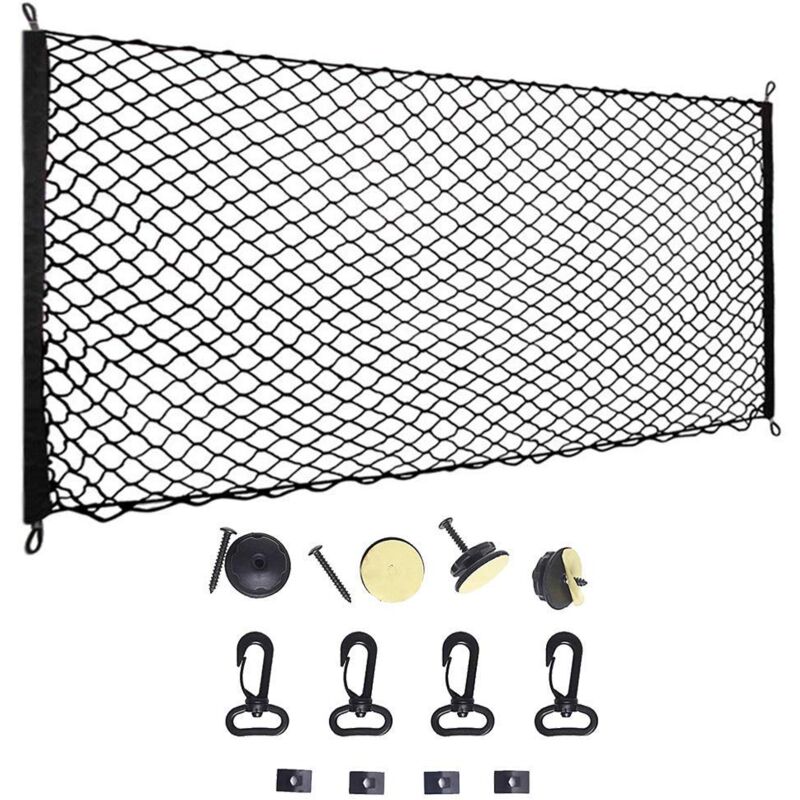 foto del prodotto tonchean rete per bagagli auto, rete elastica in nylon per bagagliaio 115x60cm, rete protettiva multifunzione per riporre gli animali domestici nel