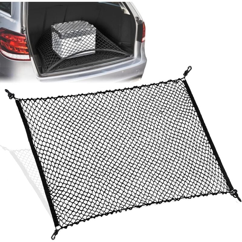 foto del prodotto tonchean rete per bagagliaio auto con 4 ganci, rete fissa in nylon per bagagli, rete elastica per bagagliaio posteriore per la maggior parte delle