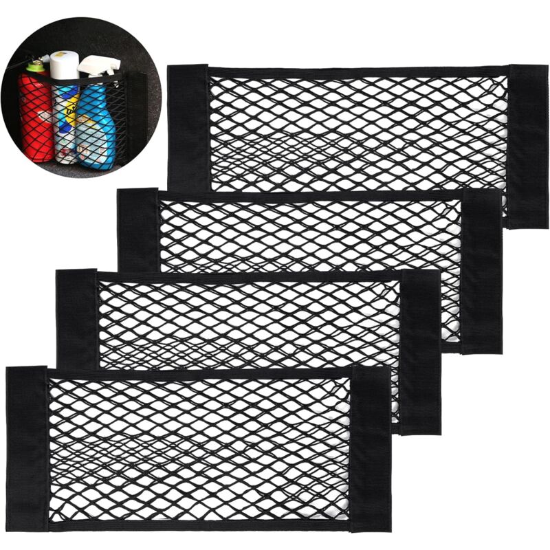 foto del prodotto tonchean rete portaoggetti per bagagliaio auto, 4 pezzi 50x25 cm borsa portaoggetti tascabile per bagagliaio auto, borsa portaoggetti per auto