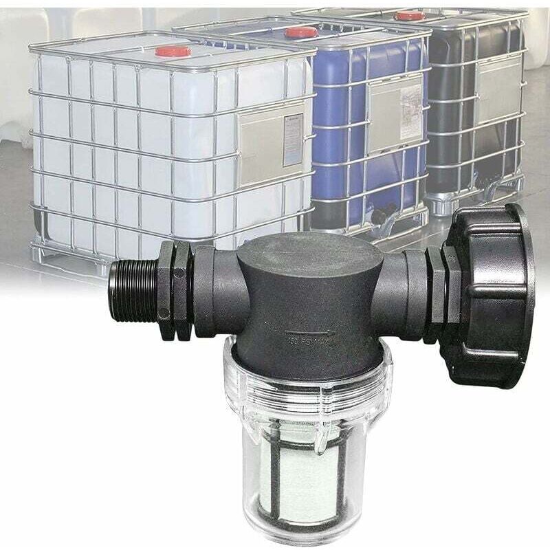 foto del prodotto tonchean rubinetto di collegamento per serbatoio da 1000 l, raccordo per tubo da giardino per collettori di acqua piovana con funzione di filtro,
