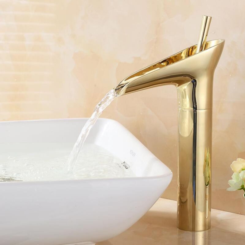 foto del prodotto tonchean rubinetto per il bagno a cascata, rubinetto per il lavandino, miscelatore a cascata, rubinetto per il lavabo a cascata alto per il bagno,