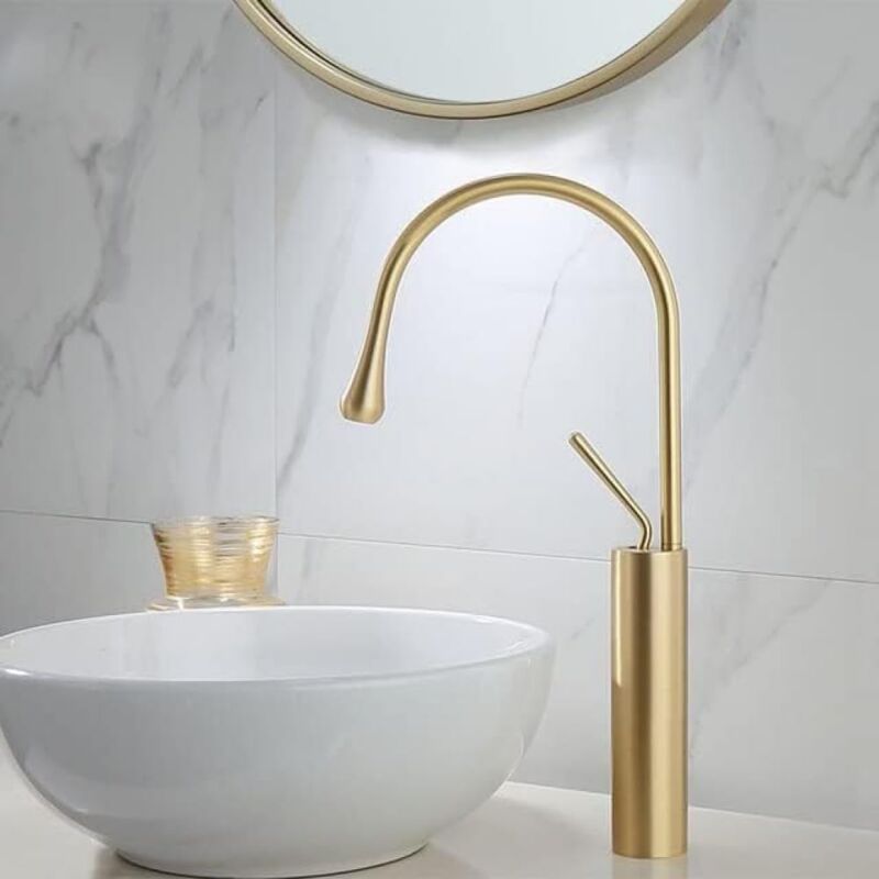 foto del prodotto tonchean rubinetto per il bagno, rubinetto per lavabo in oro spazzolato, rubinetto di alta qualit , rubinetto per lavabo del bagno disponibile con