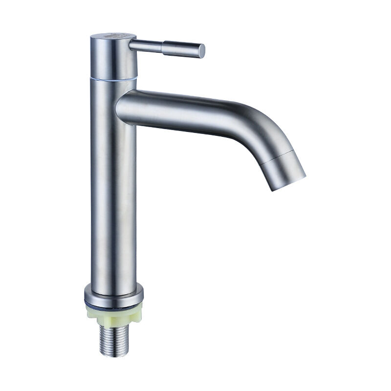 foto del prodotto tonchean rubinetto per lavabo con maniglia singola in acciaio inox 304, rubinetto per lavabo in acciaio inox, rubinetto singolo per acqua fredda