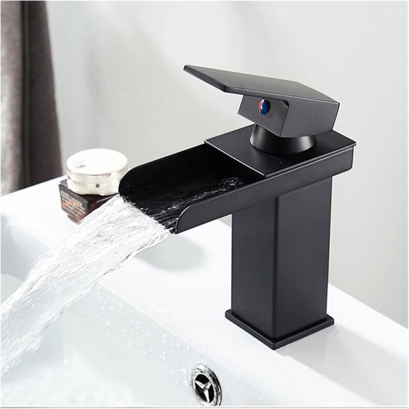 foto del prodotto tonchean rubinetto per lavabo da bagno a cascata in ottone senza piombo, rubinetto monoforo per acqua fredda o calda, rubinetti per lavabo da bagno