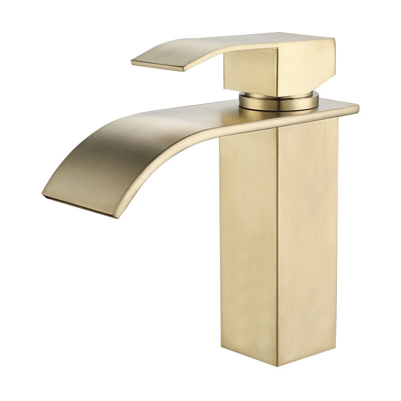 foto del prodotto tonchean rubinetto per lavabo da bagno a cascata, miscelatore per lavabo da appoggio con maniglia singola, rubinetto a cascata con beccuccio alto