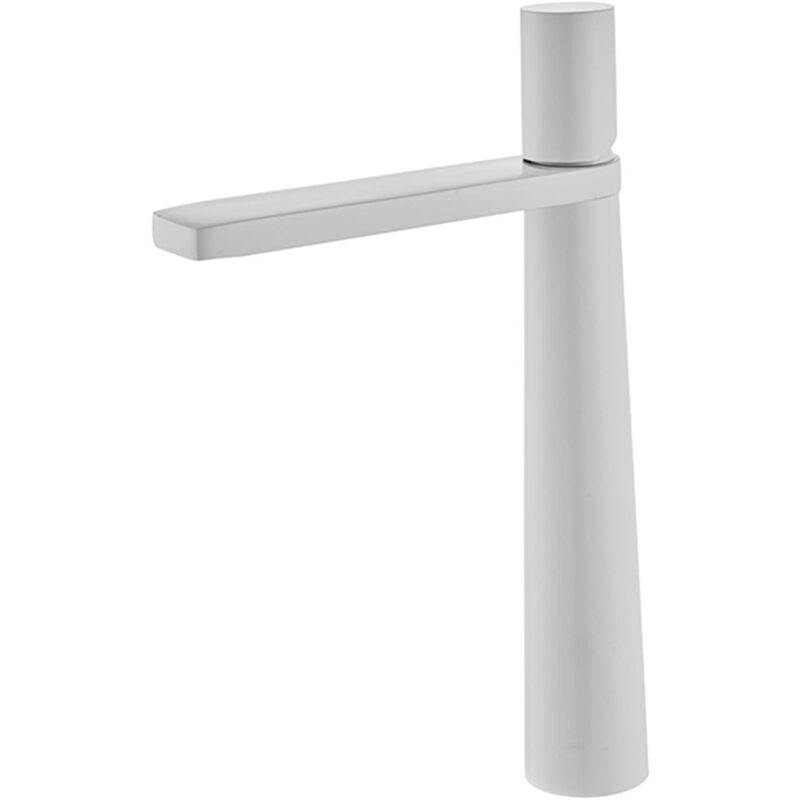foto del prodotto tonchean rubinetto per lavabo da bagno bianco, rubinetto per lavabo da bagno in ottone a foro singolo, rubinetto per lavabo da bagno alto bianco,