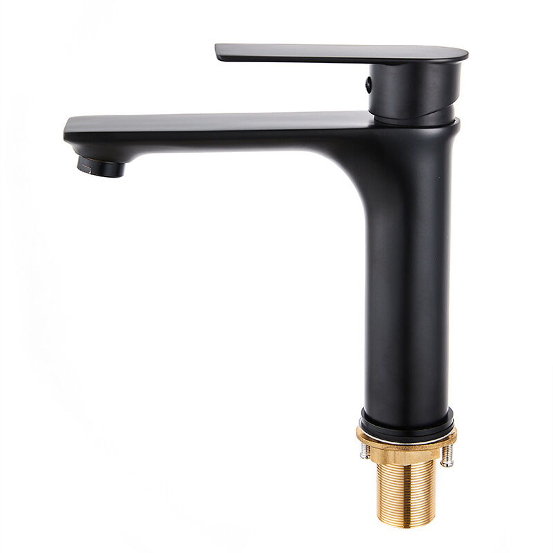 foto del prodotto tonchean rubinetto per lavabo del bagno, rubinetto per acqua calda e fredda, rame pieno, elegante, nero