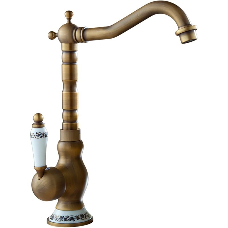 foto del prodotto tonchean rubinetto per lavabo in rame retr in stile europeo, rubinetto per acqua calda e fredda per lavello della cucina
