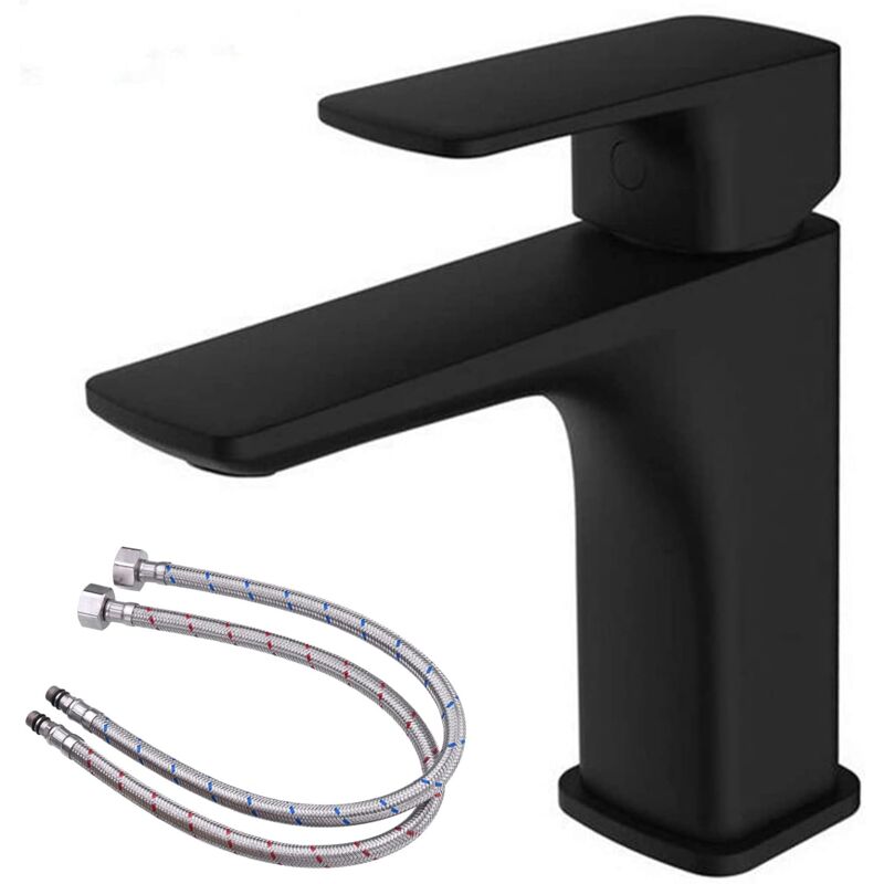 foto del prodotto tonchean rubinetto per lavello da cucina nero con spruzzatore anti schizzi, con tubo di ingresso dell acqua da 60 cm
